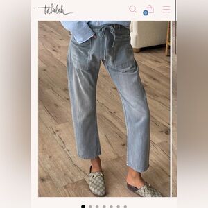 Talulah highland drawstring pant- steel blue